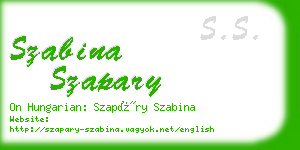 szabina szapary business card